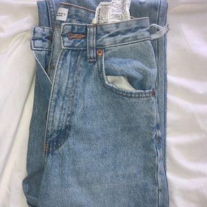 Zara Wide Full Length Ripped Jeans